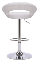 Lamboro Sorrento Real Leather Kitchen And Breakfast Bar Stool, Height Adjustable Swivel Gas Lift, White - thumbnail 5