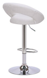 Lamboro Sorrento Real Leather Kitchen And Breakfast Bar Stool, Height Adjustable Swivel Gas Lift, White - thumbnail 4
