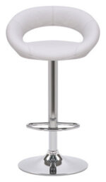 Lamboro Sorrento Real Leather Kitchen And Breakfast Bar Stool, Height Adjustable Swivel Gas Lift, White - thumbnail 2