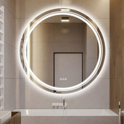 Luvodi Large Round Led Bathroom Mirror With Lights Anti-Fog Vanity Makeup Mirror, 900mm - thumbnail 1