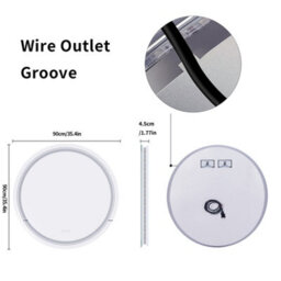Luvodi Large Round Led Bathroom Mirror With Lights Anti-Fog Vanity Makeup Mirror, 900mm - thumbnail 2