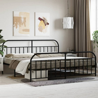 Berkfield Metal Bed Frame With Headboard And Footboard Black 193X203 Cm - image 1
