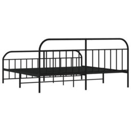 Berkfield Metal Bed Frame With Headboard And Footboard Black 193X203 Cm - thumbnail 8