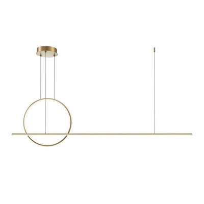 Luminosa Lighting Luminosa Halo Ring Modern 143Cm Bar Pendant Ceiling Light Brass 2100Lm White Shade - image 1
