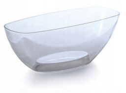 B2C Plant Orchid Pot Plastic 3 Colours Gloss Oval Planter Transparent Clear 36Cm