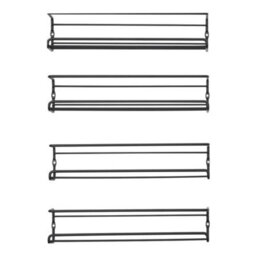 4Pcs Spice Herb Jar Rack Wall Shelf Holder - thumbnail 1