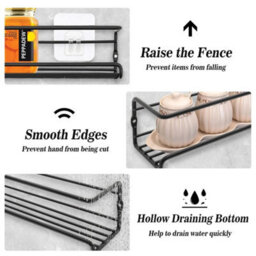 4Pcs Spice Herb Jar Rack Wall Shelf Holder - thumbnail 5