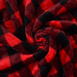 Ehc Check Design Super Soft Warm Sherpa Fleece Wearable Hooded Blanket Throw -130 X 180 Cm , Red & Black - thumbnail 6