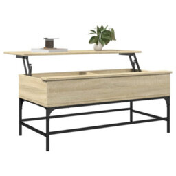 Berkfield Coffee Table Sonoma Oak 100X50X45 Cm Engineered Wood And Metal - thumbnail 4