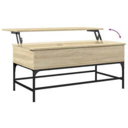 Berkfield Coffee Table Sonoma Oak 100X50X45 Cm Engineered Wood And Metal - thumbnail 8