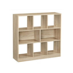 Songmics Modern Display Bookshelf, Living Room Storage Unit, Room Divider With Multiple Compartments, Wood Colour - thumbnail 8
