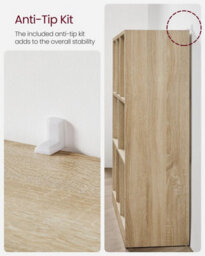 Songmics Modern Display Bookshelf, Living Room Storage Unit, Room Divider With Multiple Compartments, Wood Colour - thumbnail 7