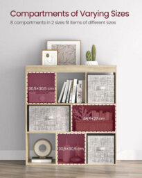 Songmics Modern Display Bookshelf, Living Room Storage Unit, Room Divider With Multiple Compartments, Wood Colour - thumbnail 4