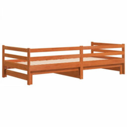 Berkfield Daybed With Trundle Without Mattress Wax Brown 90X200 Cm Solid Wood - thumbnail 9