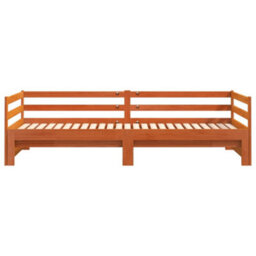Berkfield Daybed With Trundle Without Mattress Wax Brown 90X200 Cm Solid Wood - thumbnail 7
