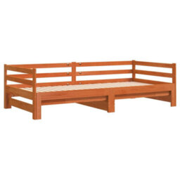 Berkfield Daybed With Trundle Without Mattress Wax Brown 90X200 Cm Solid Wood - thumbnail 6