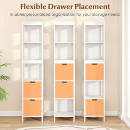 Gainoom Tall Bathroom Storage Cabinet White Narrow Freestanding Floor Cabinet Slim Wooden Linen Tower - thumbnail 7