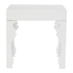 Orsina High Gloss White Sie Table, White Wood Side Table, Wooden Bedside Table, Contemporary Natural Wood Side Table - thumbnail 4
