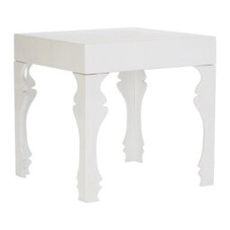 Orsina High Gloss White Sie Table, White Wood Side Table, Wooden Bedside Table, Contemporary Natural Wood Side Table - thumbnail 2