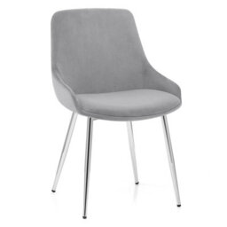 Atlantic Aston Dining Chair Grey Velvet And Chrome Legs - thumbnail 3