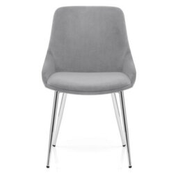 Atlantic Aston Dining Chair Grey Velvet And Chrome Legs - thumbnail 2