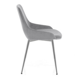 Atlantic Aston Dining Chair Grey Velvet And Chrome Legs - thumbnail 4