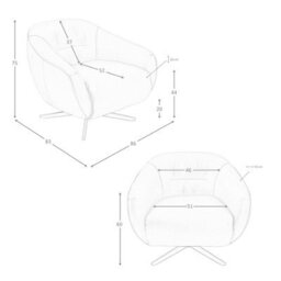 Angel Cerda Elegant Brown Leather Swivel Armchair For Modern Living Spaces - thumbnail 7