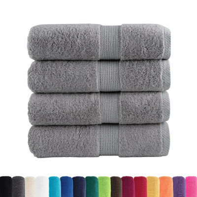Berkfield Durable Premium Guest Towels Solund 4Pcs Grey 30X50Cm 600Gsm