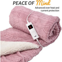 Glamhaus Heated Electric Throw Blanket - Luxurious & Soft Design - 9 Temperature Settings & 9-Hour Timer Pink - thumbnail 2