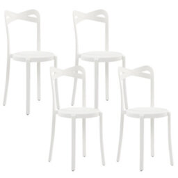 Beliani Set Of 4 Garden Chairs Camogli White - thumbnail 1