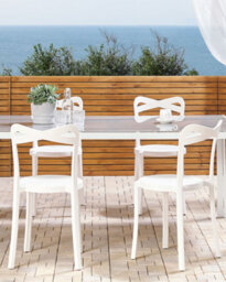 Beliani Set Of 4 Garden Chairs Camogli White - thumbnail 2
