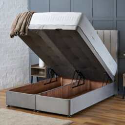 Bsspoke Aria Ottoman Divan Bed Cream Plush Velvet With 54Inch Headboard & No Mattress In Single Double King 4Ft 6Ft - thumbnail 5