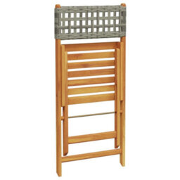 Walplus 3 Piece Bistro Set Grey Poly Rattan And Solid Wood - Cushion Not Included - thumbnail 7