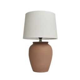 Inlight Earlam Ceramic Round Matt Terracotta Table Lamp - thumbnail 5