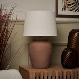 Inlight Earlam Ceramic Round Matt Terracotta Table Lamp - thumbnail 2