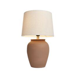 Inlight Earlam Ceramic Round Matt Terracotta Table Lamp - thumbnail 4