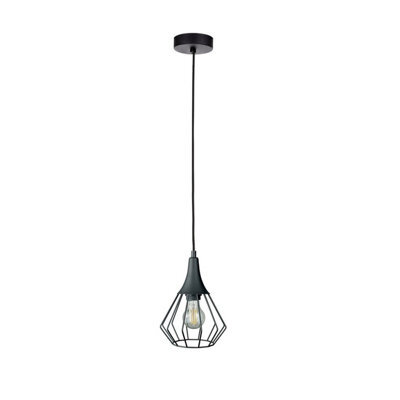 Luminosa Lighting Luminosa Selene Wire Frame Pendant Ceiling Light Black 1X E27 - image 1