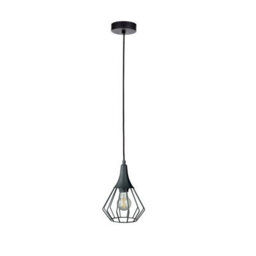 Luminosa Lighting Luminosa Selene Wire Frame Pendant Ceiling Light Black 1X E27 - thumbnail 1