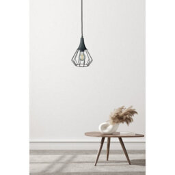 Luminosa Lighting Luminosa Selene Wire Frame Pendant Ceiling Light Black 1X E27 - thumbnail 3