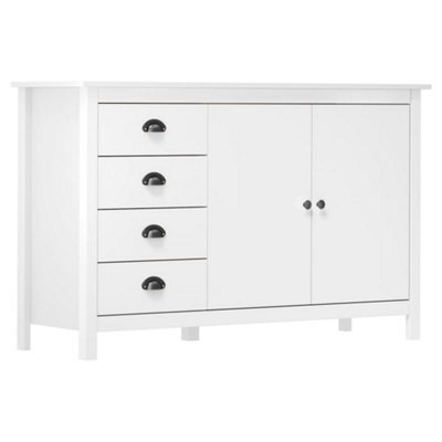Vidaxl Sideboard Hill White 130X40X80 Cm Solid Pine Wood - image 1