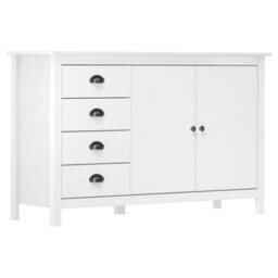 Vidaxl Sideboard Hill White 130X40X80 Cm Solid Pine Wood