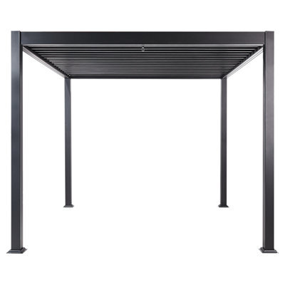 Beliani Gazebo Fornoli Metal 296 Cm 296 Cm Black - image 1