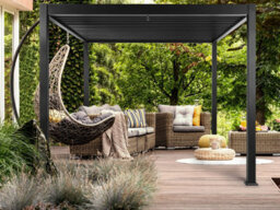 Beliani Gazebo Fornoli Metal 296 Cm 296 Cm Black - thumbnail 2