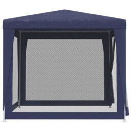 Berkfield Party Tent With 4 Mesh Sidewalls Blue 2.5X2.5 M Hdpe - thumbnail 4