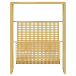 Berkfield Magazine Rack Gold 35X15X45 Cm Steel - thumbnail 3