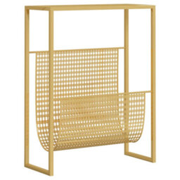 Berkfield Magazine Rack Gold 35X15X45 Cm Steel - thumbnail 2
