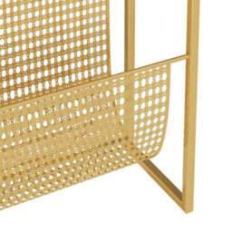 Berkfield Magazine Rack Gold 35X15X45 Cm Steel - thumbnail 6