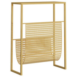 Berkfield Magazine Rack Gold 35X15X45 Cm Steel - thumbnail 5