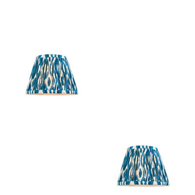 Loops Set Of 2 Elegant 20Cm Marlin Blue Tapered Lamp Shades - Handcrafted Home Decor - image 1