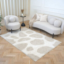 The Rugs Moodi Shaggy Light Beige Kora Rug Runner Abstract Thick High Pile For Living Rooms, Bedrooms, Hallways, Kitchens - thumbnail 8